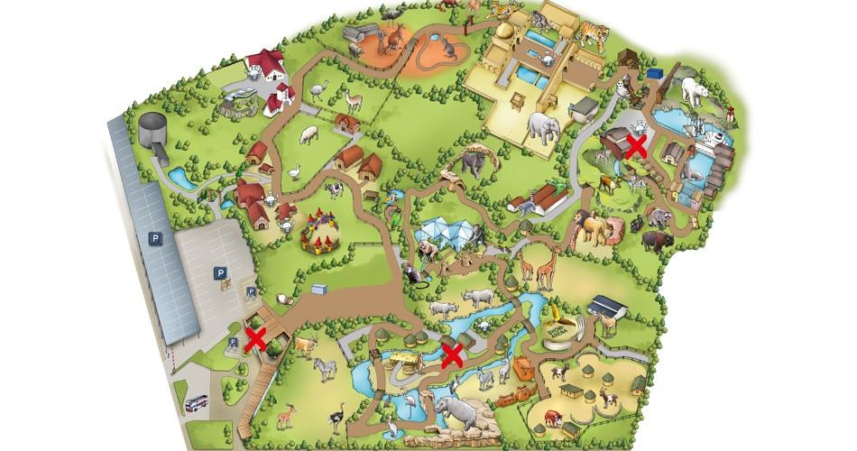 Karte des Erlebnis-Zoo: Hier finden Sie die Zoo-Shops!